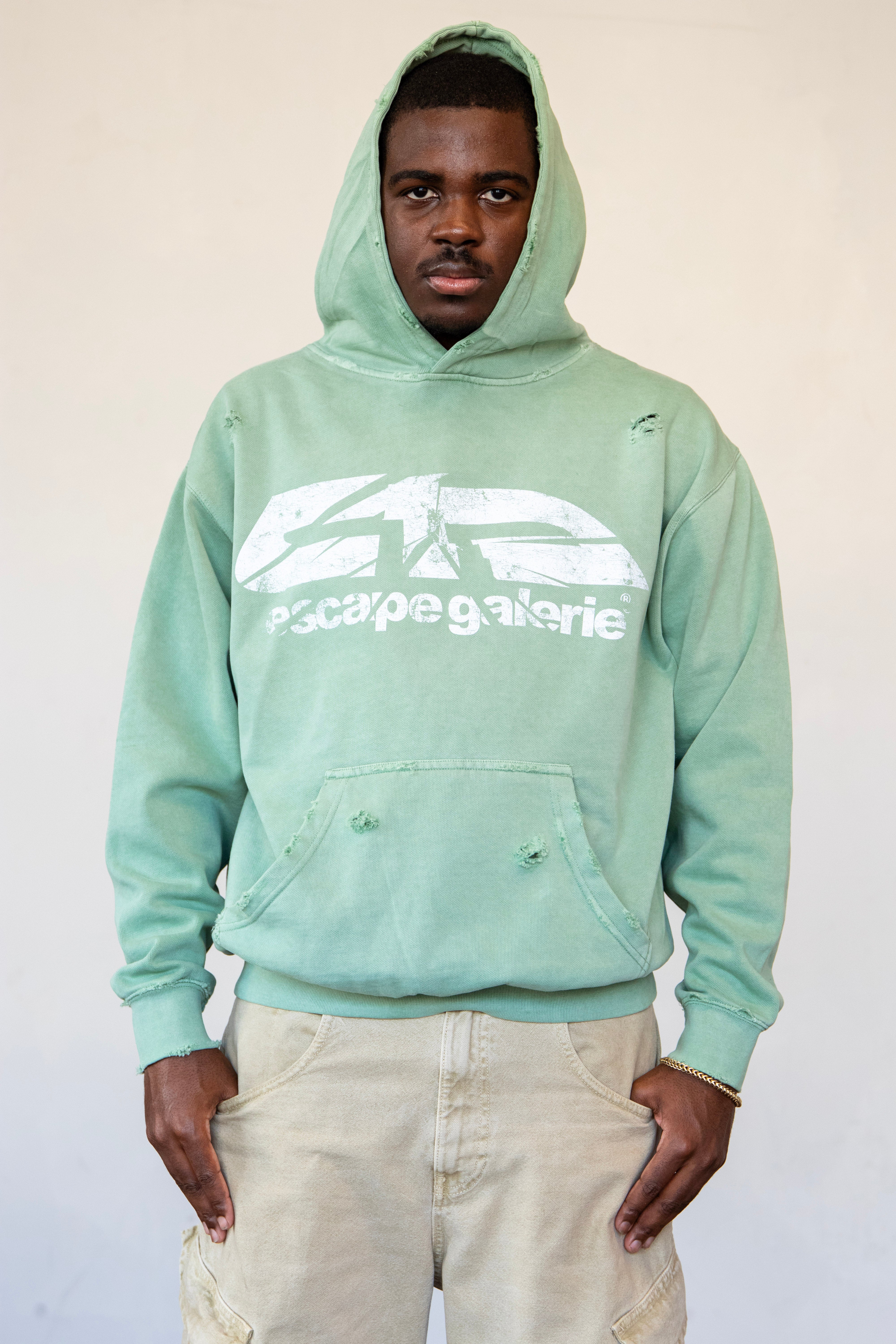 SHATTERED HOODIE (ACID SAGE)