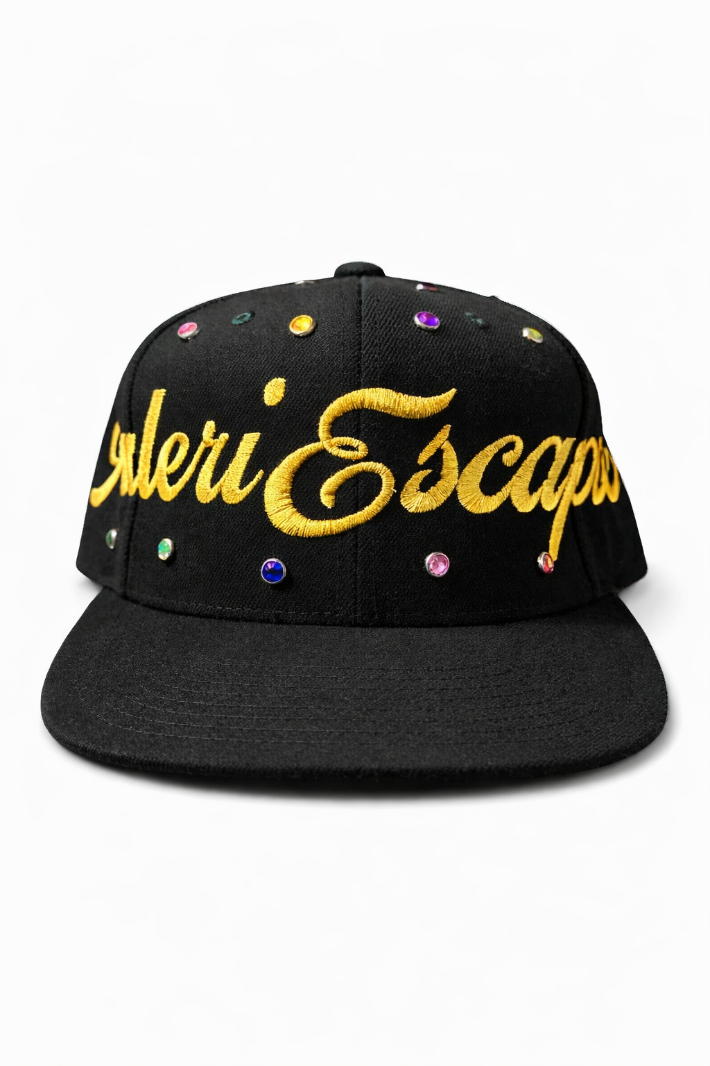 Script Studded Snapback (Black)