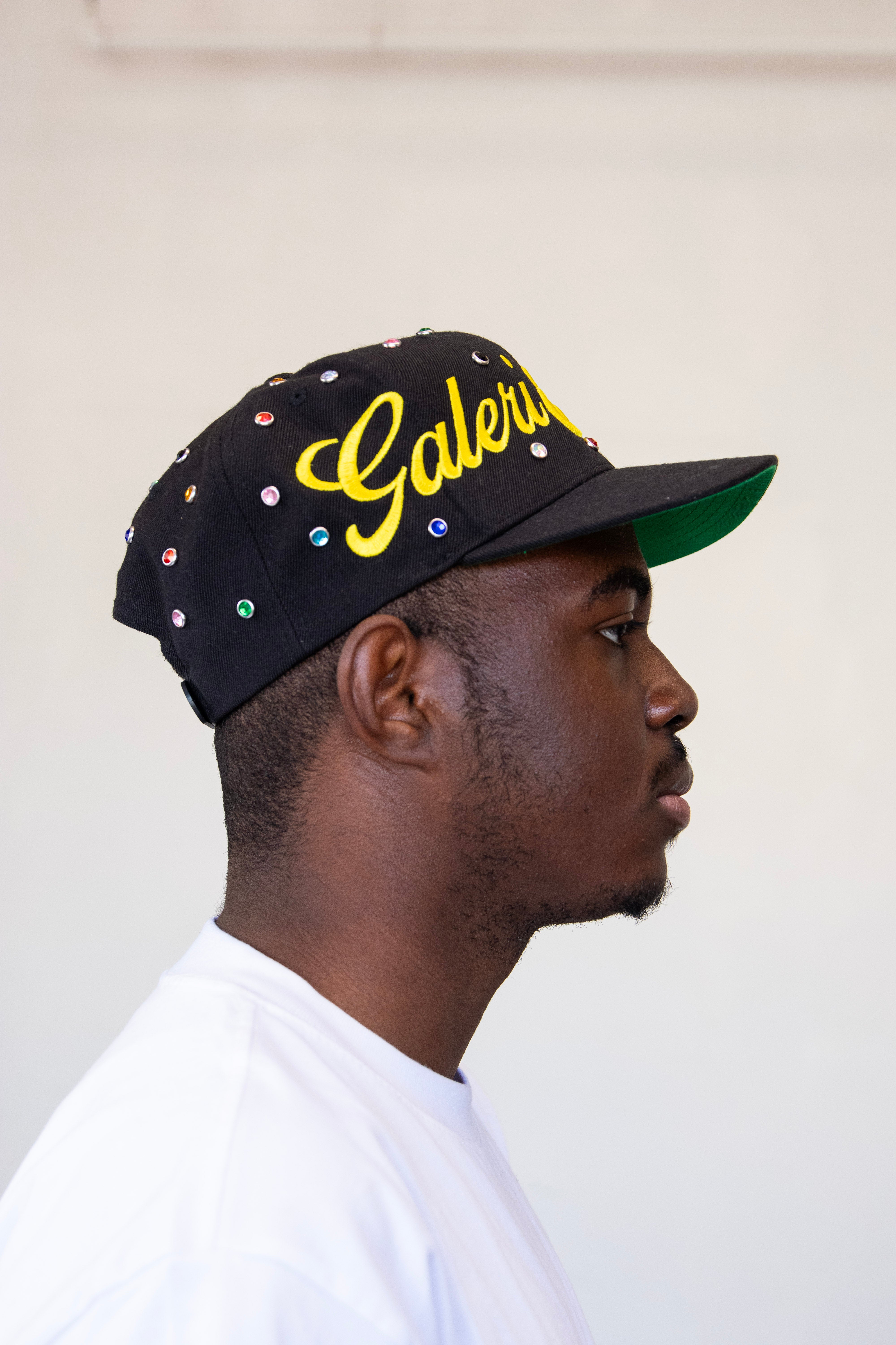 Script Studded Snapback (Black)